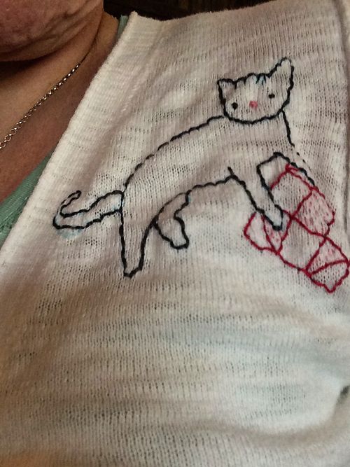 Crafty Cat embroidered sweater 4