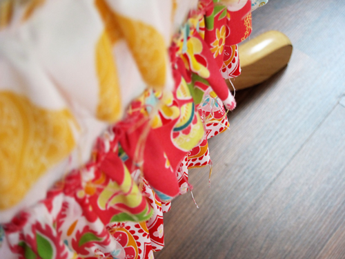 Chevron ruffle laminate apron 6