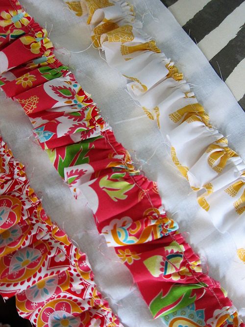 Chevron ruffle laminate apron 1