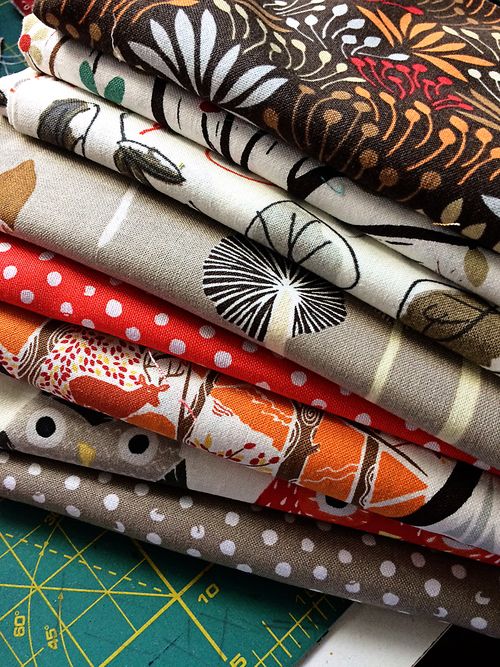 Woodwinked pin cushion fabric